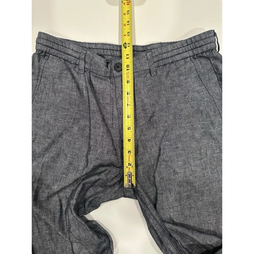 Banana Republic Mens Mason Athletic Tapered Pants Size 33x30 Linen Blend Gray